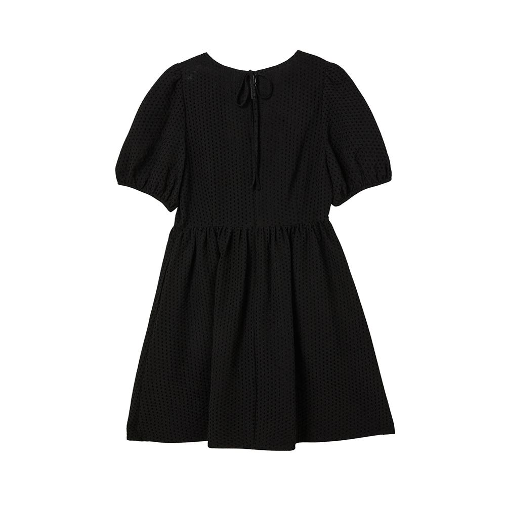 Rap Stitch Pattern Shirred Mini Dress As2Wo465