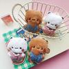 Cute Bubu Dudu Plush Keychains Soft Fluffy White & Brown Teddy Bear Bag Charm, Kawaii Stuffed Animal Pendant for Backpacks