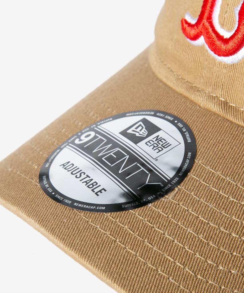 New Era 9TWENTY Khaki Red Free Size & Cap, [Used]