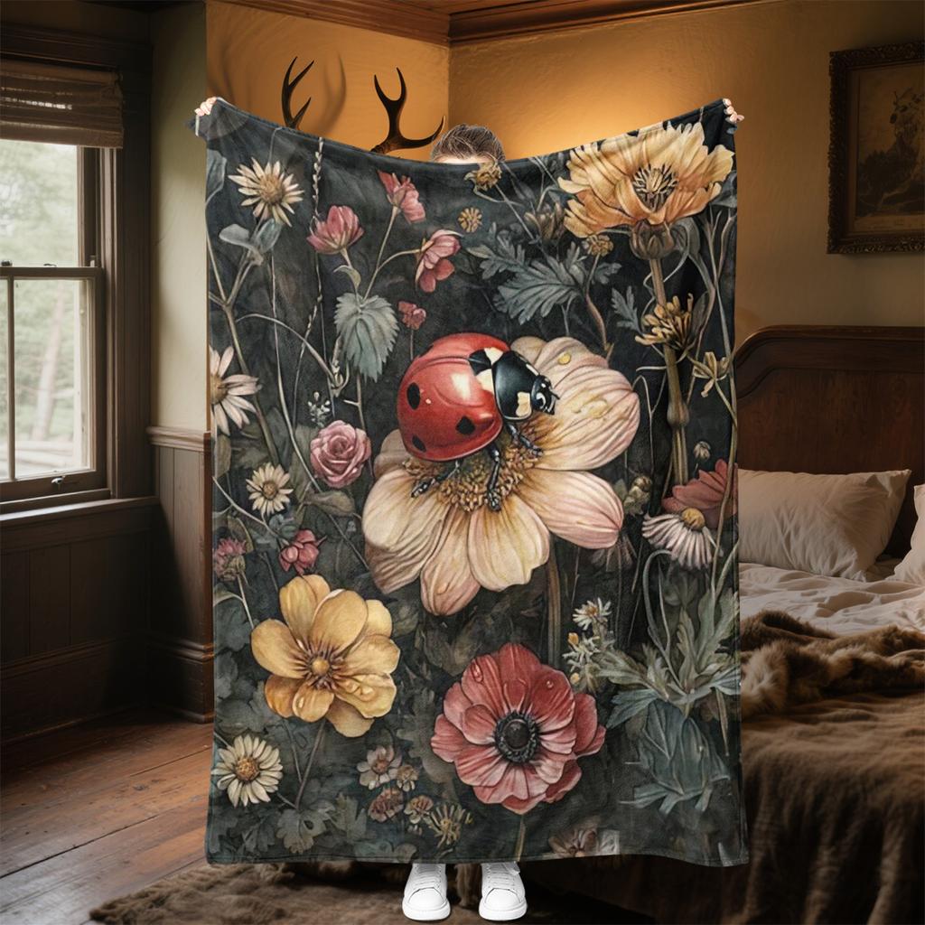 1PC Floral Animal Heart Blanket Soft Comfortable All Seasons Perfect Sofa Office Travel Home Gift Idea