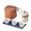Xunyi Chinese Style Gold Silk Bamboo Portable Travel Tea Set