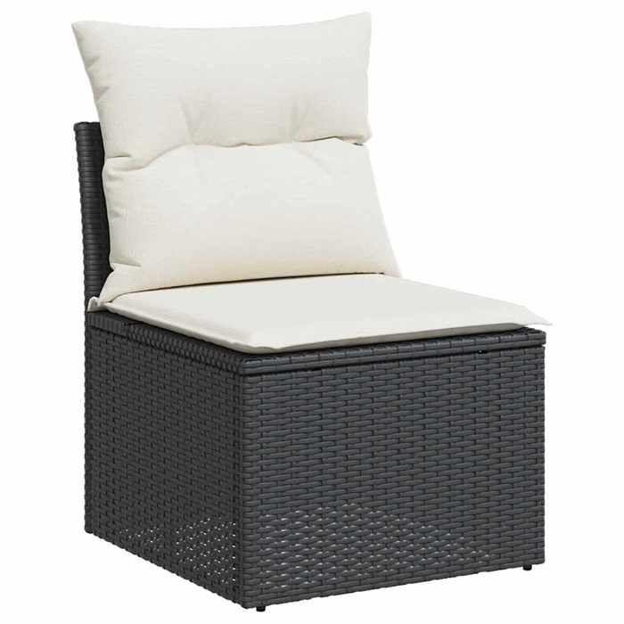 VidaXL Salon de jardin 4 pcs avec coussins noir résine tressée 3325652