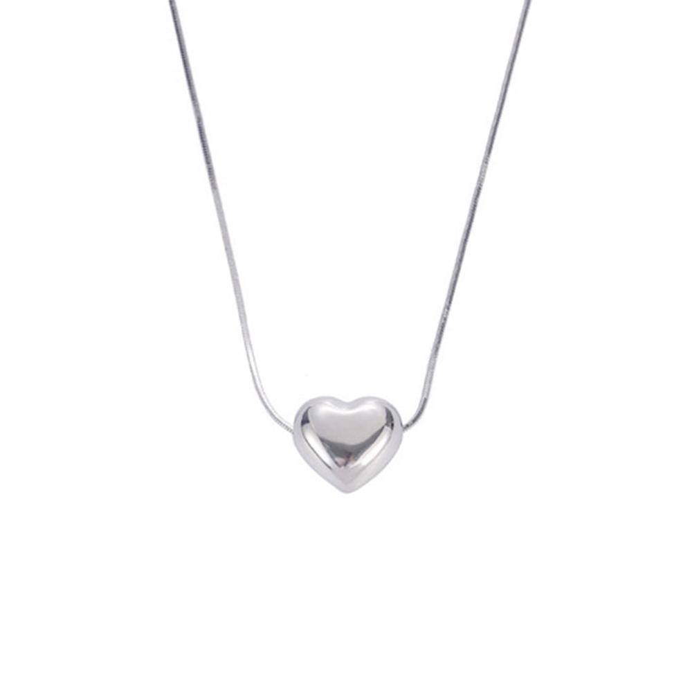 

Stainless Steel Gold Color Heart Necklace for Women Snake Chain Clavicle Fashion Minimalist Zircon Wedding Gift Wholesale 40-45 cm