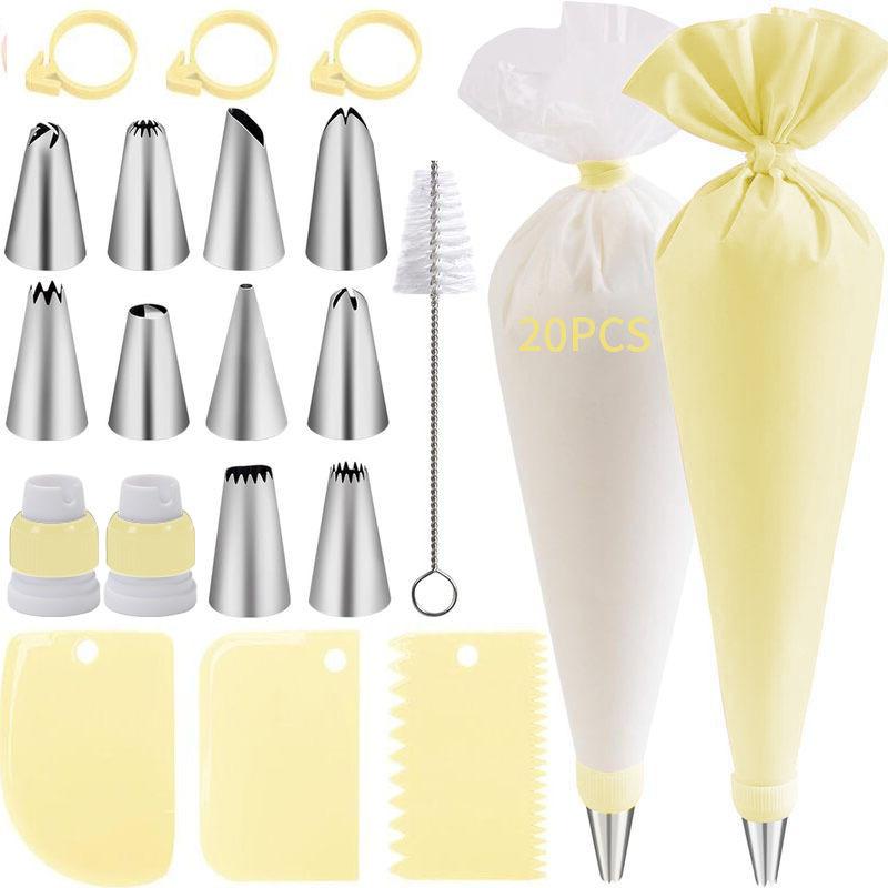 40Pcs Cake Decorating Kit with Stainless Steel Tips TPU Reusable Piping Bag for Cupcake Cookie Pastry Making