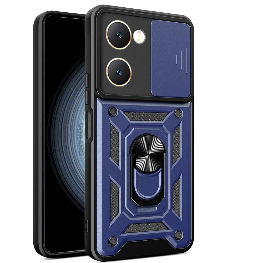 Slide Lens Armor Funda for Vivo Y03 Y18E 4G Y28S 5G Global Case Magnetic Rotate Ring Stand Cover for Vivo Y18 Russia India Case