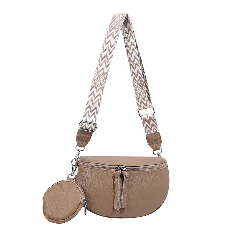 Genuine Leather Women Shoulder Crossbody Bags Luxury Cow Leather Chest Bag With Small Purse Female Handbags Waist Bag
