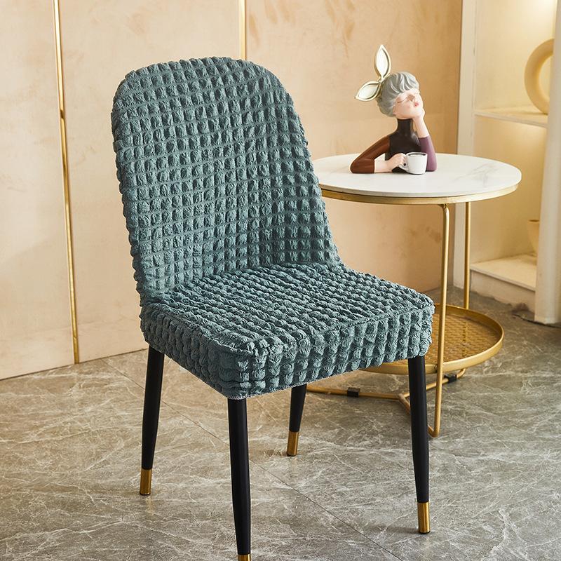 

Чехол на изогнутый стул из пузырчатой пряжи, бытовой однотонный простой чехол на обеденный стол и стул, эластичный нескользящий чехол на сиденье 40*43*43cm