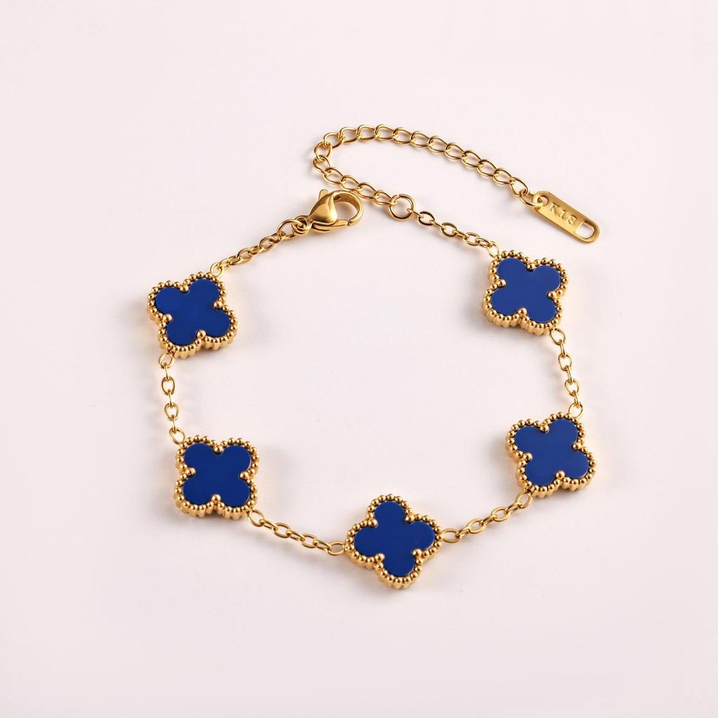 Luxury and Sophisticated Four-leaf Clover Bracelet for Women Double-sided Mother-of-pearl Lucky Clover Bracelet