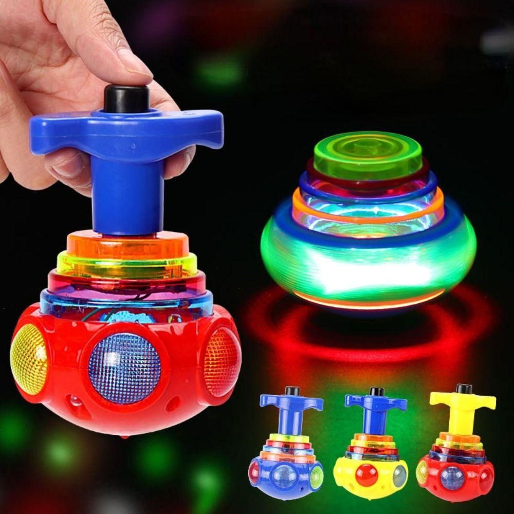 Glowing Toys With Launcher Spinning Top Luminous Rotating Toy Music Spinning Toy Rotating Gyro