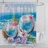 Ocean Wave Scenery Shower Curtain Waterproof Shower Curtain Polyester Fabric 3D Printed Curtain Bathroom Decoration With Hooks