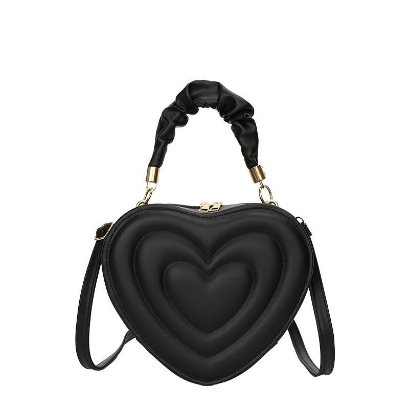 Adorable 2024 Heart Shaped Imprint Handbag For Girls Casual Fashionable Small Bag