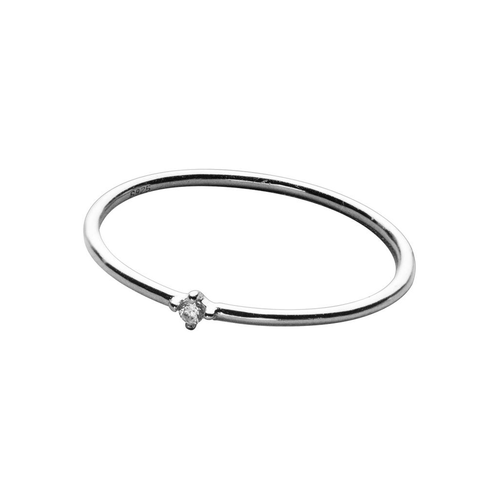 Modian Hot Classic Radiant Zircon Stackable Slim Ring for Women Fashion Authentic 925 Sterling Silver Simple Ring Fine Jewelry