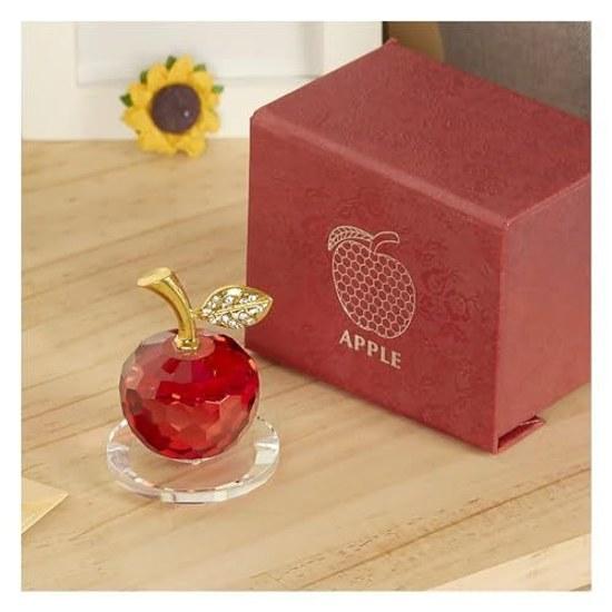 Crystal natural stone apple ornament quartz luck enhancement interior decoration transparency entrance tabletop in-car store feng shui healing moving