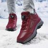 Winter Men Snow Boots Fashion Leather Sneakers Plush Warm Men Boots Outdoor Hiking Boots Work Cotton Shoes for Men Women Size 48