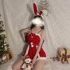 Sex underwear women's sexy plush suspender nightdress short skirt Christmas dress passion free uniform suit