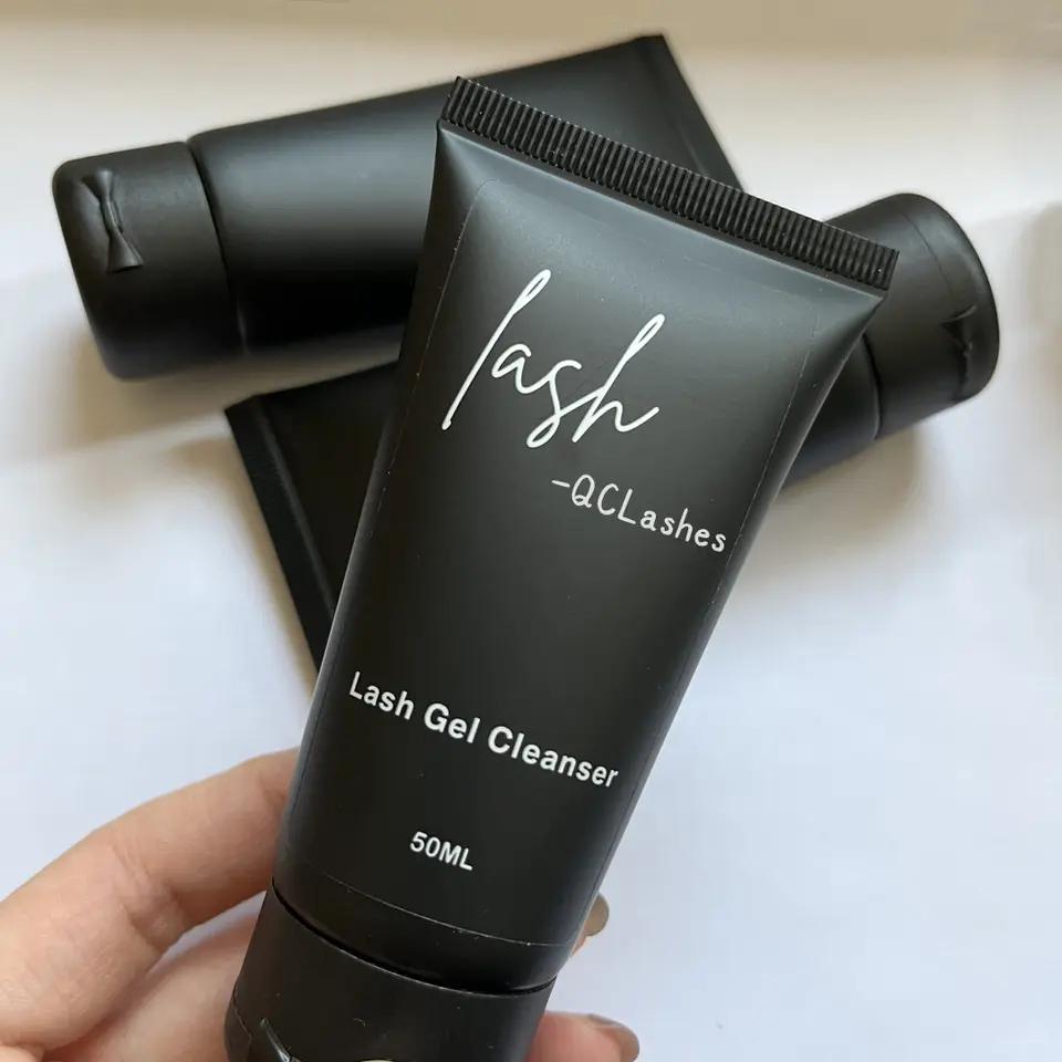 Custom logo 60ml Oil Free Vegan Eyelash Cleaner Eyelash Gel Cleanser Eyelash Extensions Gel Wash Shampoo Lash Gel Cleanser Mix