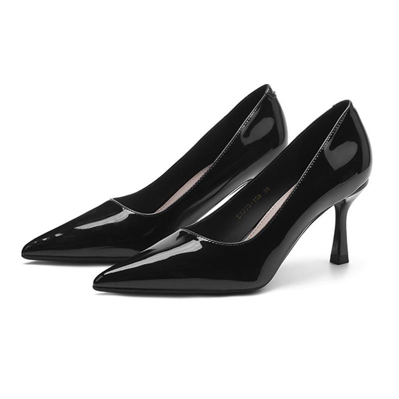 

775-15B Sexy pointed thin heel nude high heels women s 2025 autumn new Korean version temperament commuter shoes 34