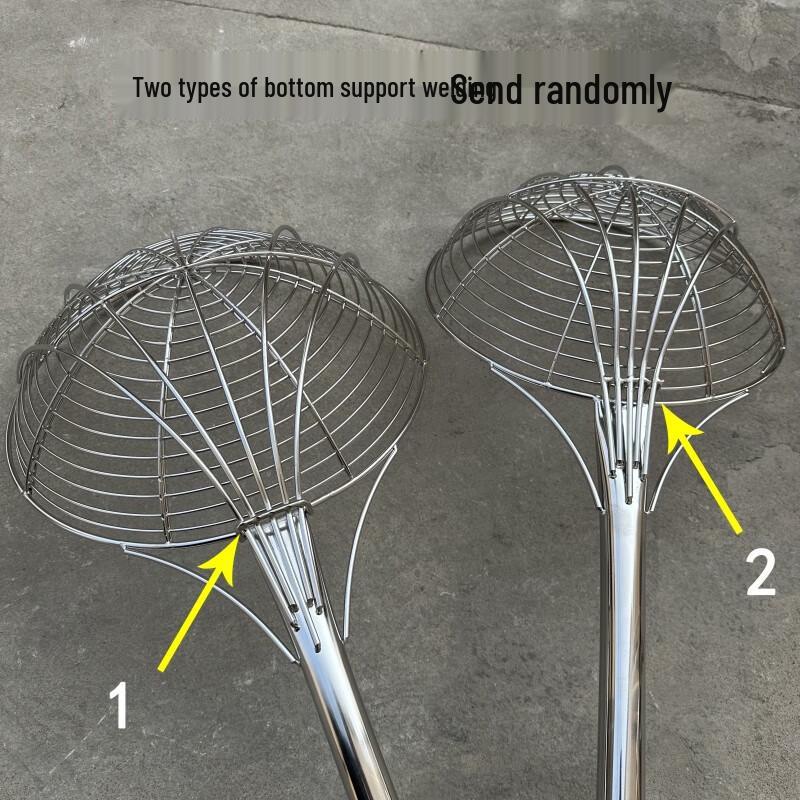 Stainless Steel Frying Skimmer with Long Wooden Handle