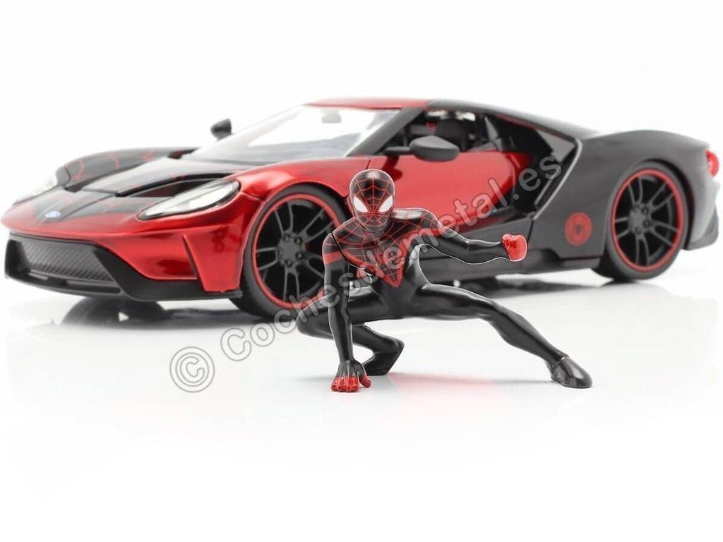 Jada 124 Marvel Spider-Man Miles Morales & 2017 Ford GT Mașină Die-cast cu Figurină