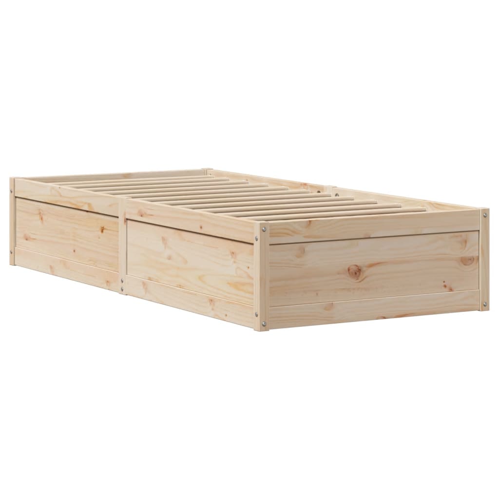 Solid Wood Bed with Headboard 90 x 190 cm Pine