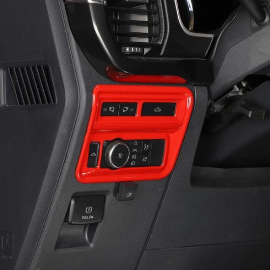 Red Interior Headlight Switch Button Panel Trim Cover Bezels For Ford F150 +