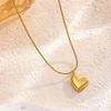 18K Gold-Plated Heart-Shaped Pendant Necklace with Fine Titanium Steel Chain