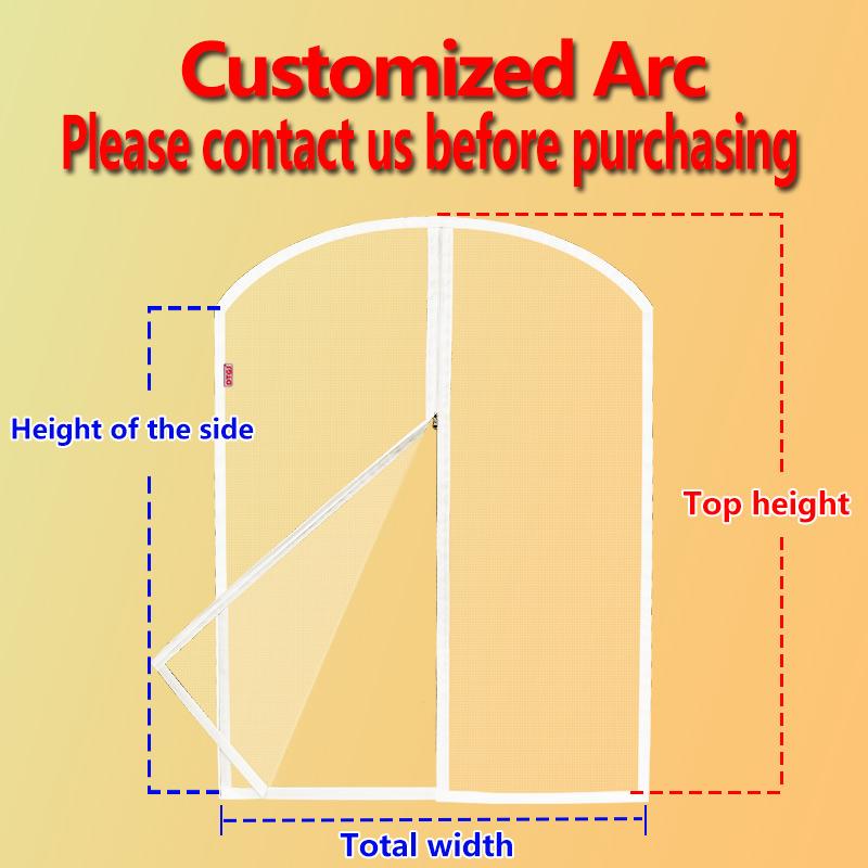 

Arched Mosquito Net Window Screen Curved Round Zipper anti-mosquito Customized Black white Fly Insect Mesh Invisible Fiberglass Height 120cm