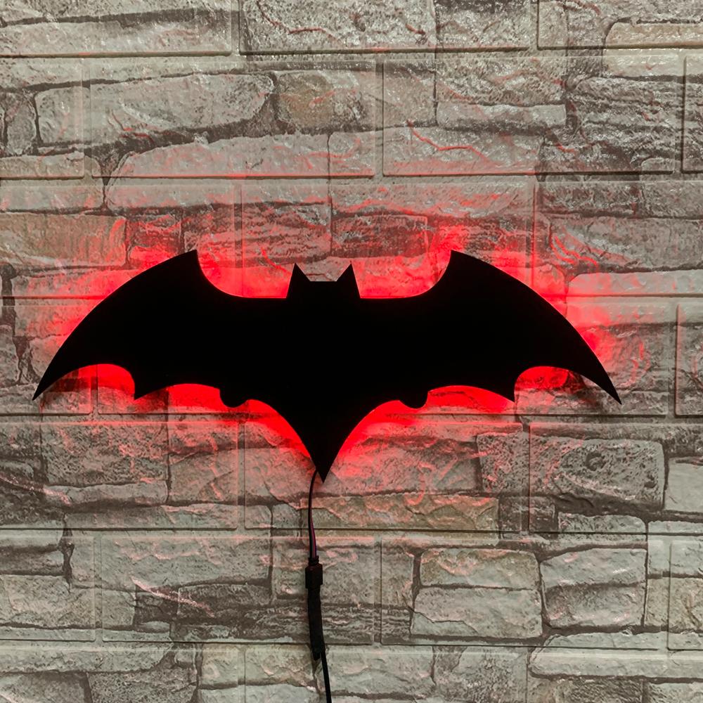 ZK50 Modern Cool Bat LED Wall Lamp Interior Decoration Background Wall Night Light USB Plug-in Remote Control Cable 2 Meters