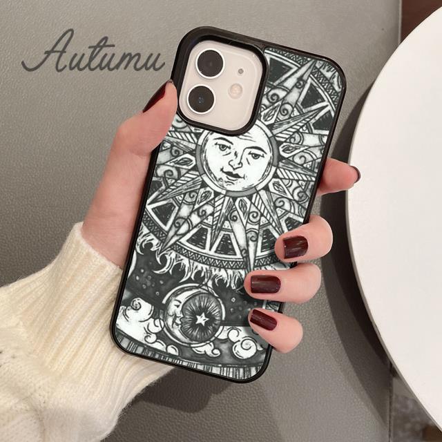 

Синий чехол для телефона с изображением солнца и луны для iPhone 11 12 13 14 Pro Max mini X XR XS SE 2020 6S 7 8 Plus Samsung Galaxy S21 S22 Cover shell iPhone 6 6s