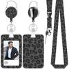 Durable Hard Shell ID Card Holder with Lanyard, Metal Back Clip for Students and Employees