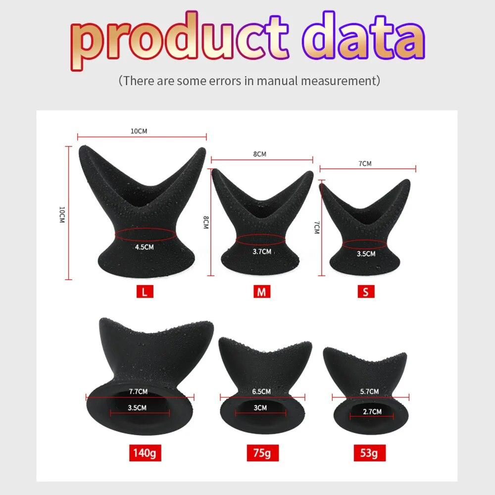Soft Hollow Silicone V-Shaped Anal Plug To Expand Anal Endoscope Couple Training Anal Hollow Anal Plug Black Sex Toys