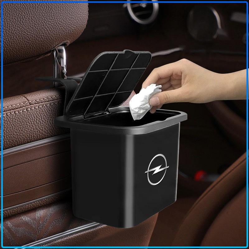 Car Trash Can Portable Hanging Vehicle Garbage Case Stickers For Opel Astra H G J Insignia Mokka Zafira Corsa Vectra B C D
