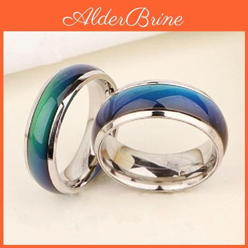 Mood 2pcs Ring Fine Jewelry Color Change Emotion Feeling Mood Ring Changeable Band Temperature Ring