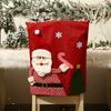 Christmas Chair Covers Cute Cartoon Santa Chair Back Decor for New Year Dining Slipcovers Dinner Banquet Holiday Party