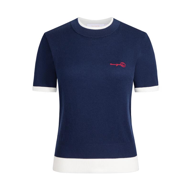 Navicar Women's Faux Two-Piece Knit T-Shirt