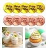 10pcs Happy Birthday Cupcake Toppers Gold Acrylic Circle Dessert Cake DIY Decorations Insert Card Kids Birthday Party Decoration