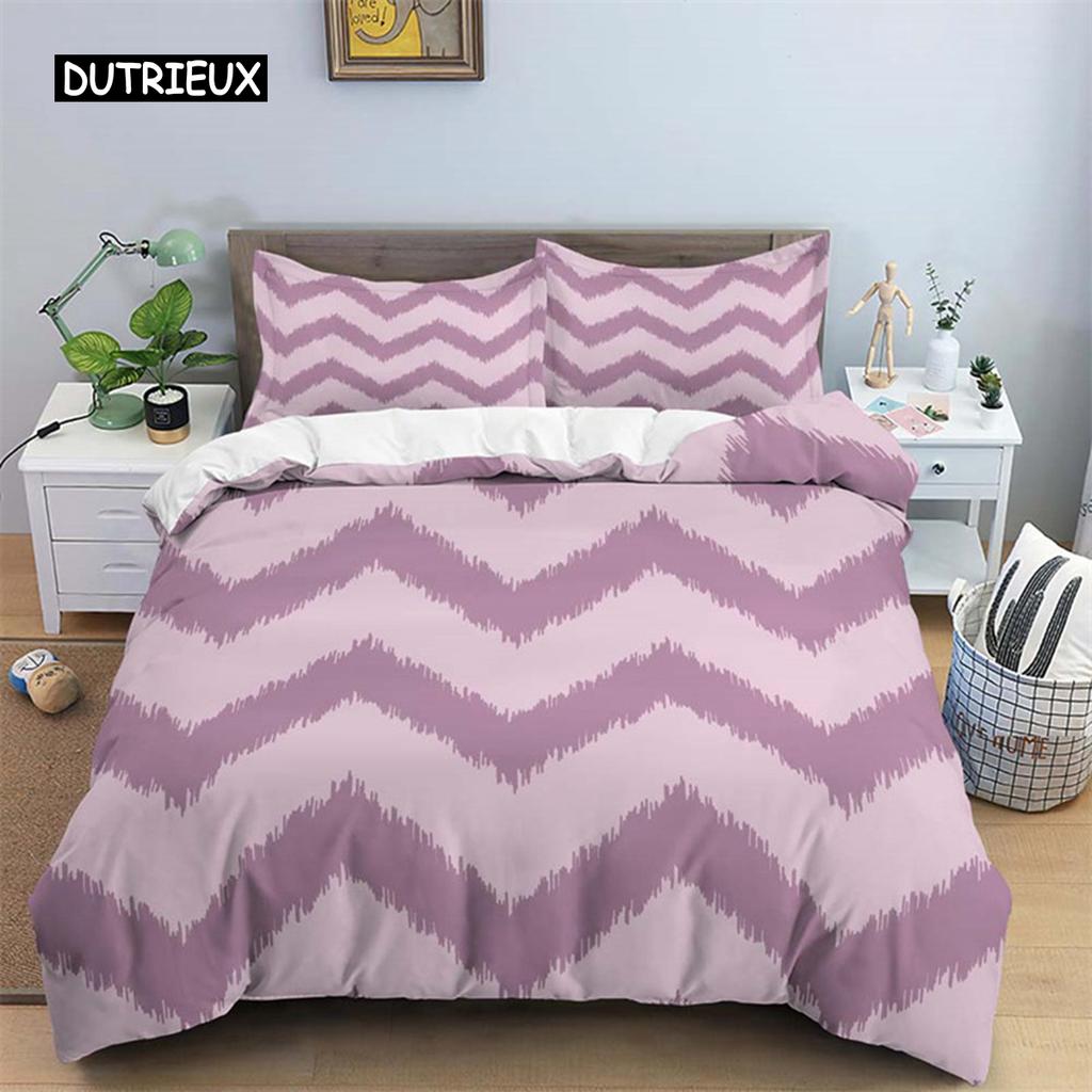 Waves Geometric Duvet Cover Abstract Bedding Set Twin King For Kids Adult Room Decor Microfiber Quilt Cover with 1/2 Pillowcases