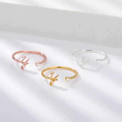 Unisex Buchstabenring 18k vergoldet - Wählen Sie eine beliebige Initiale A-Z