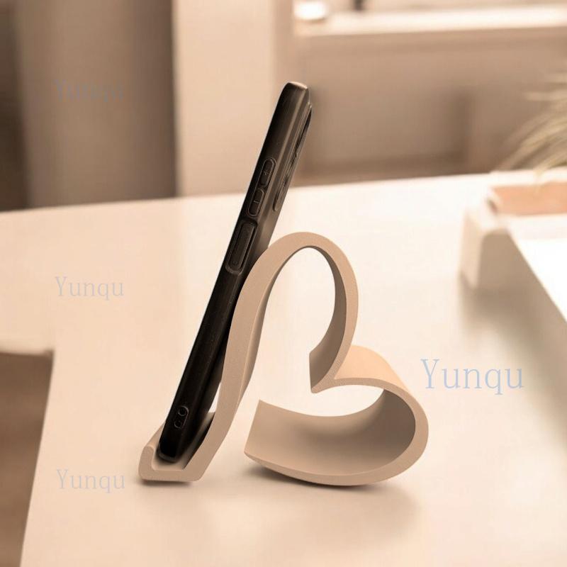 1pc Heart-Shaped Phone Stand, 3D Printed Universal Mobile& Tablet Holder, Multi-Color Elegant Desktop Organizer for Home, Office, Party Decor
