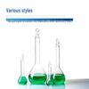 Thickened High Borosilicate Brown Glass Volumetric Flask with Ground Mouth Stopper for Teaching