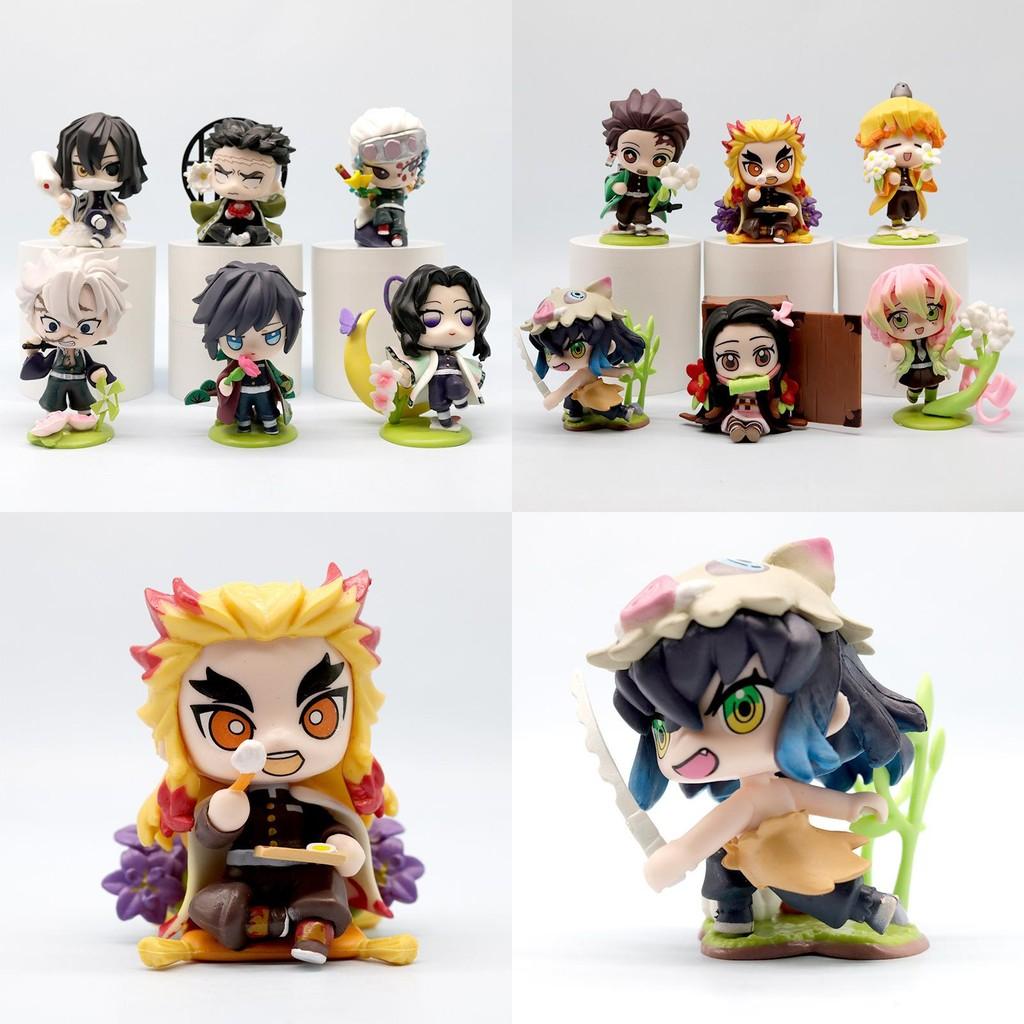 Demon Slayer Birth Flower Pvc Figure Set With Collectible Figures For Anime Fans