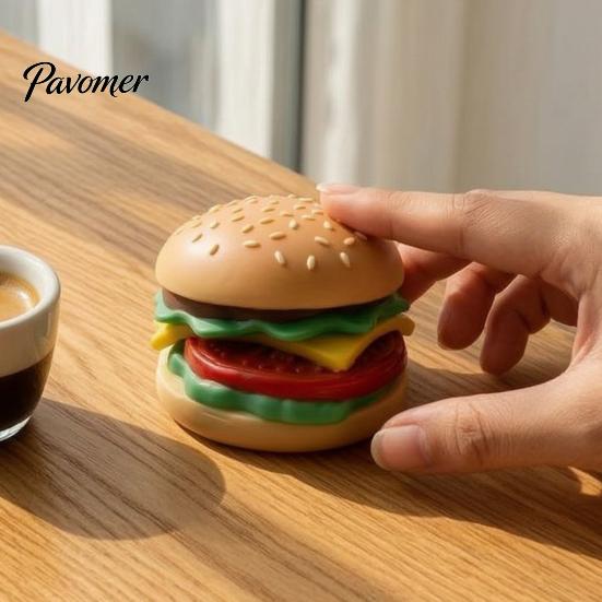 Durable Fidget Gifts for Kids Hamburger Squeeze Toy, Food Shape Slow Rising Realistic Novelty Desk Toys Soft Burger Stress Relief Sensory Toy Anxiety