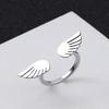Cartoon Angel Wing Stainless Steel Rings For Men Women Adjustable Ring Unisex Fashion Accessories Designer  Lovers Gift