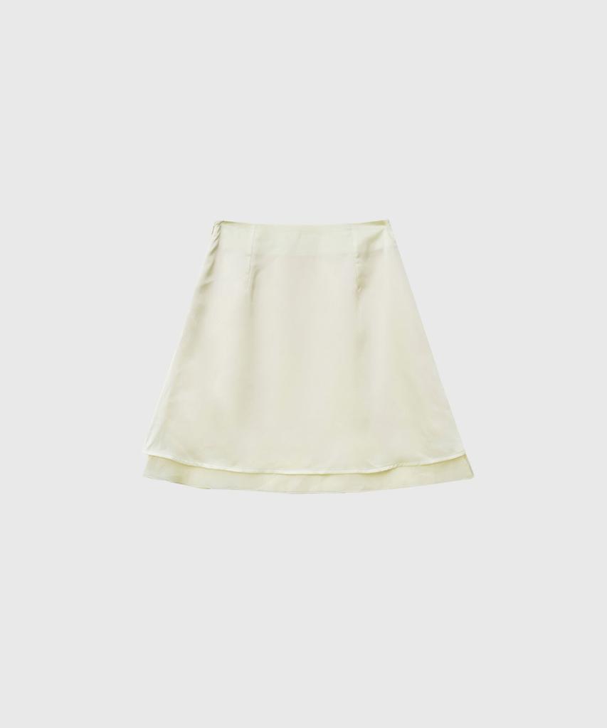General Idea Satin Layered Skirt [Cream] / Gf2Lsk504