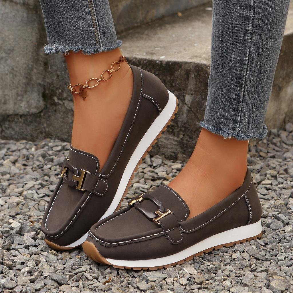 New casual single shoes large size round head Doudou shoes flat casual single shoes