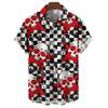 3D Totenkopf Party Hawaiianhemd Herren Lässig Locker Atmungsaktiv Sommer Herren Streetwear Kurzarm Strand EU Größe