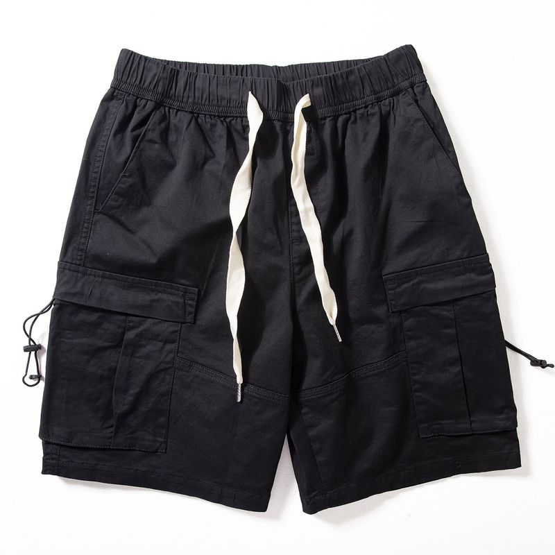 Cargo Shorts Men's Summer New Washed Pure Cotton Shorts Moisture-Absorbing Breathable High Street Ruffle Handsome Loose Straight Pants