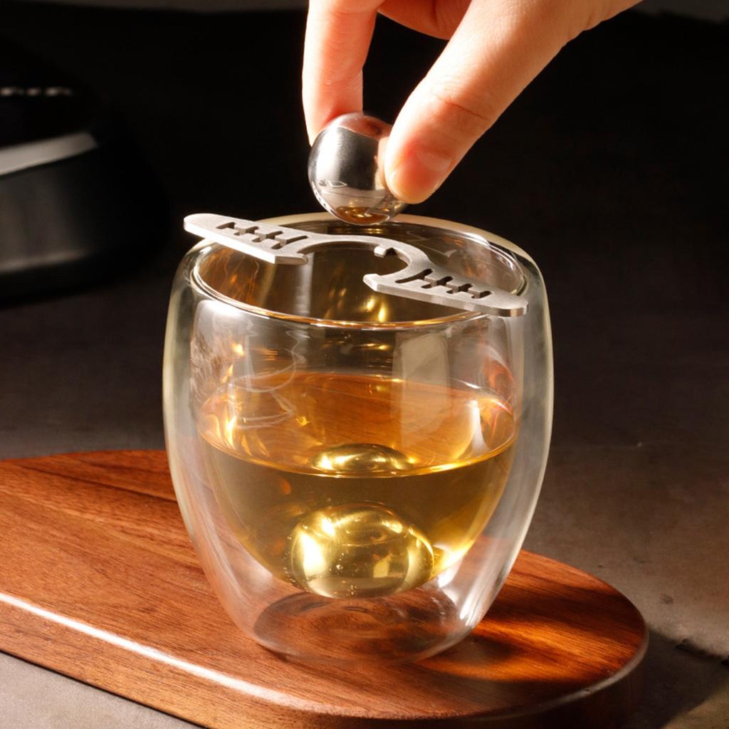 Coffee Frozen Ball For Espresso Coffee Reusable Stainless Steel Ice Balls Coffee Cooling Flavor Enhancer Coffee Tool Kitchen