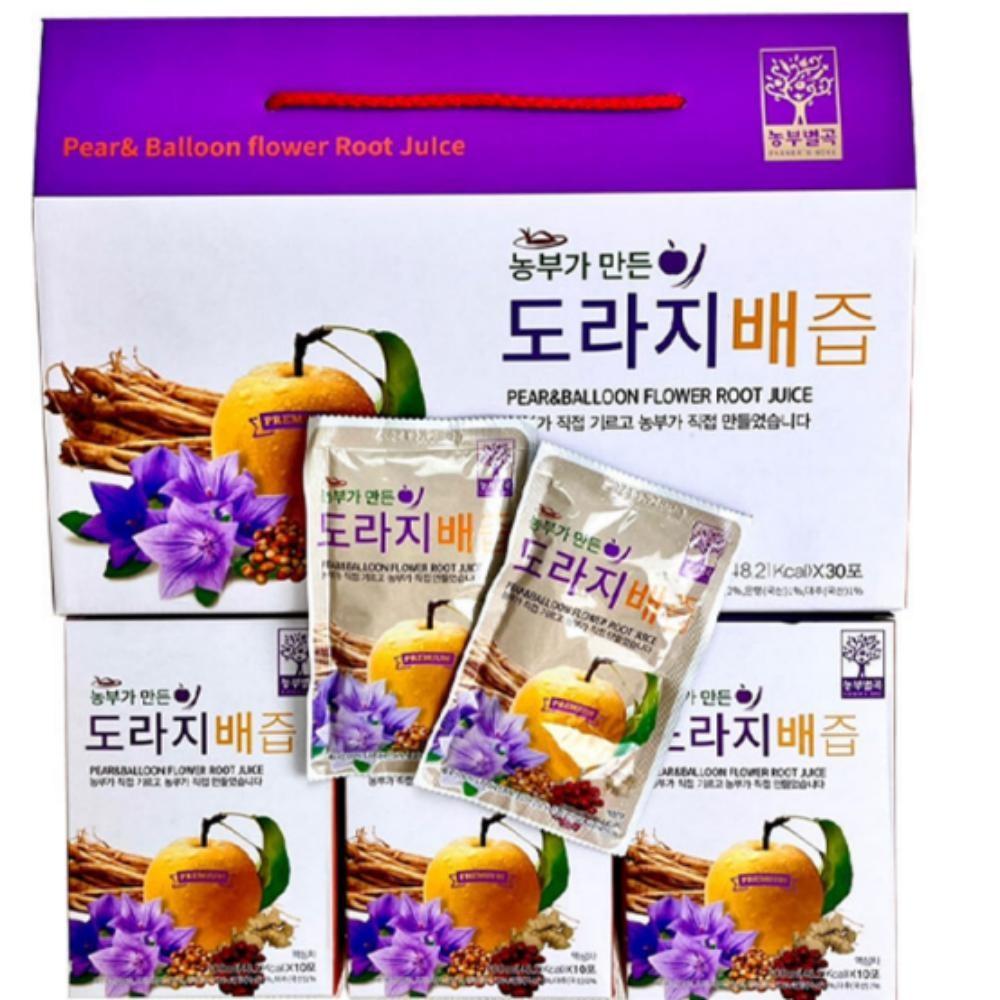 Farmer's Hand-Made Pear and Balloon Flower Root Juice 100ml 30 Packets Chuseok Holiday Chuseok Gift Set Return Gift Bulk Order 1 Pcs 3L