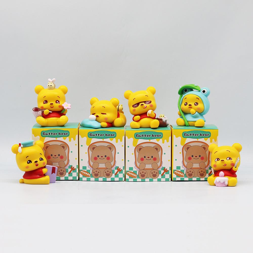 Pooh 6pcs Bear Action Figure Cartoon Doll Collectible Desktop Toy Gifts